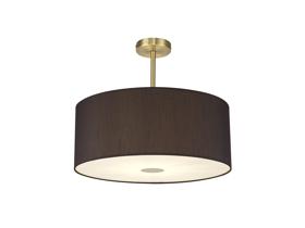 DK0189  Baymont 50cm Semi Flush 1 Light Antique Brass, Black, Frosted Diffuser